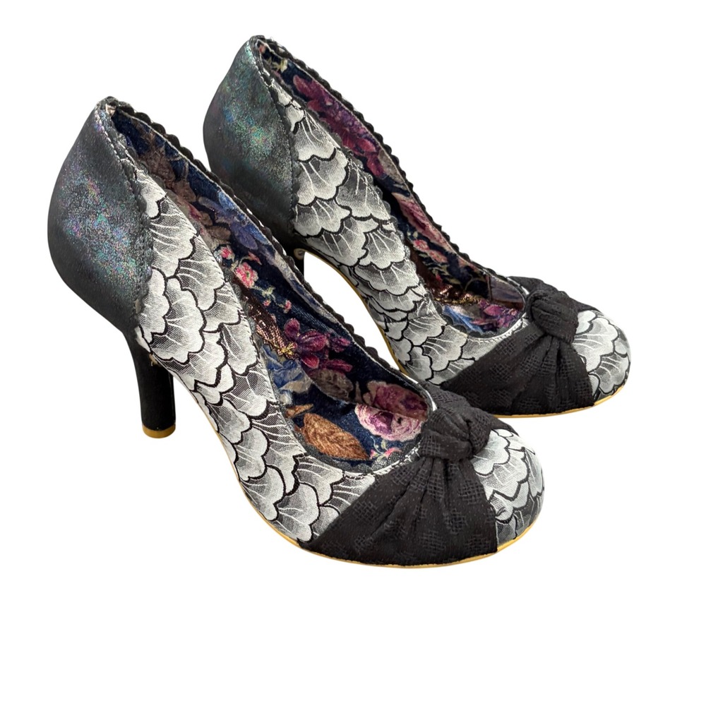 Irregular Choice Iconic Smartie Pants Pumps Womens 10 Black‎ White Iridescent